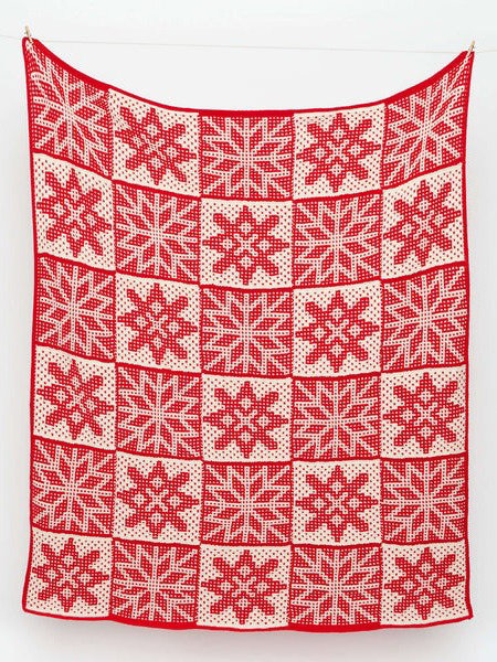 Free Mosaic Knit Snowflakes Blanket Pattern