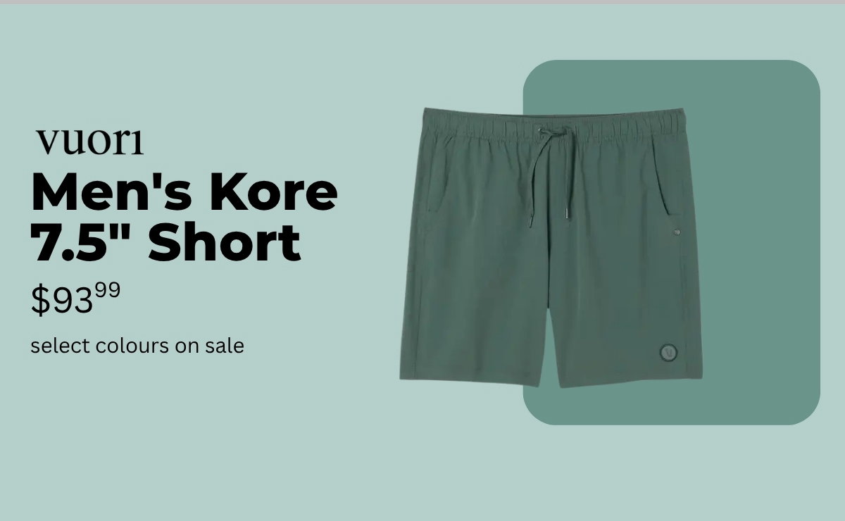 Vuori Men's Kore 7.5" Short, $93.99