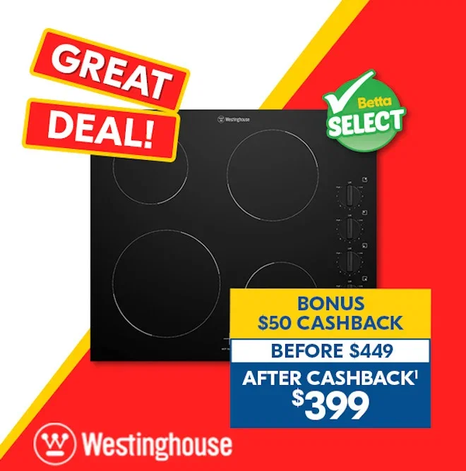 Westinghouse 60cm 4 Zone Ceramic Cooktop