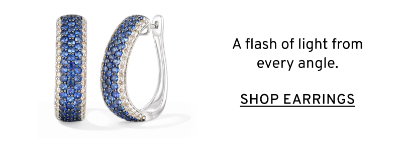 Sapphire Le Vian hoop earrings. A flash of light from every angle. Click to Shop Earrings