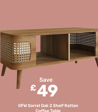 GFW Sorrel Oak 2 Shelf Rattan Coffee Table. Save£49