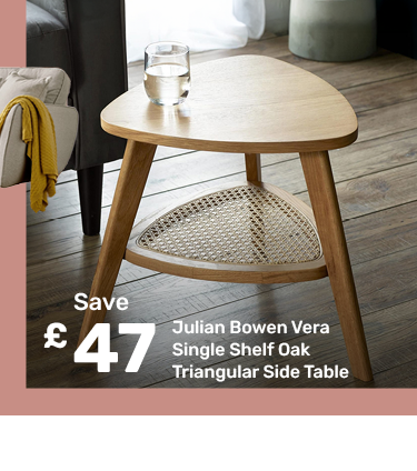 Julian Bowen Vera Single Shelf Oak Triangular Side Table. Save £47