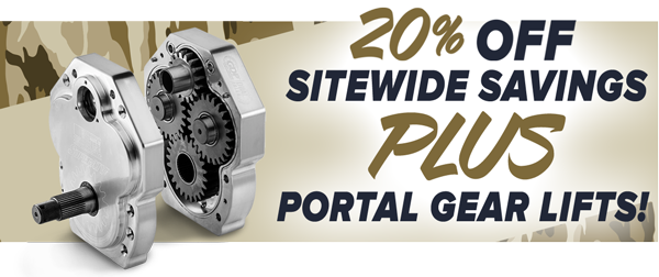 20% off sitewide savings plus portal gear lifts