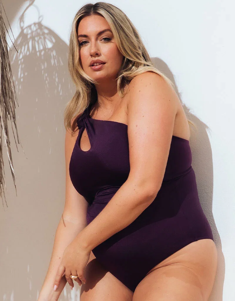 Curvy Kate Beach Bliss Asymmetric Padded Swimsuit Mulberry Purple