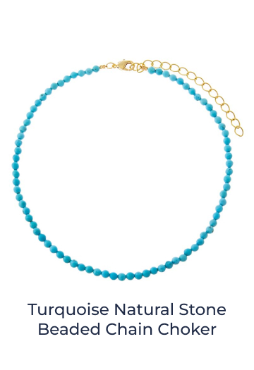 Turquoise Natural Stone Beaded Chain Choker