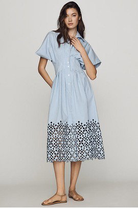 Tobie Eyelet Shirtdress by Exquise