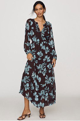 Somerset Maxi Dress: Long-Sleeve Chiffon Edition