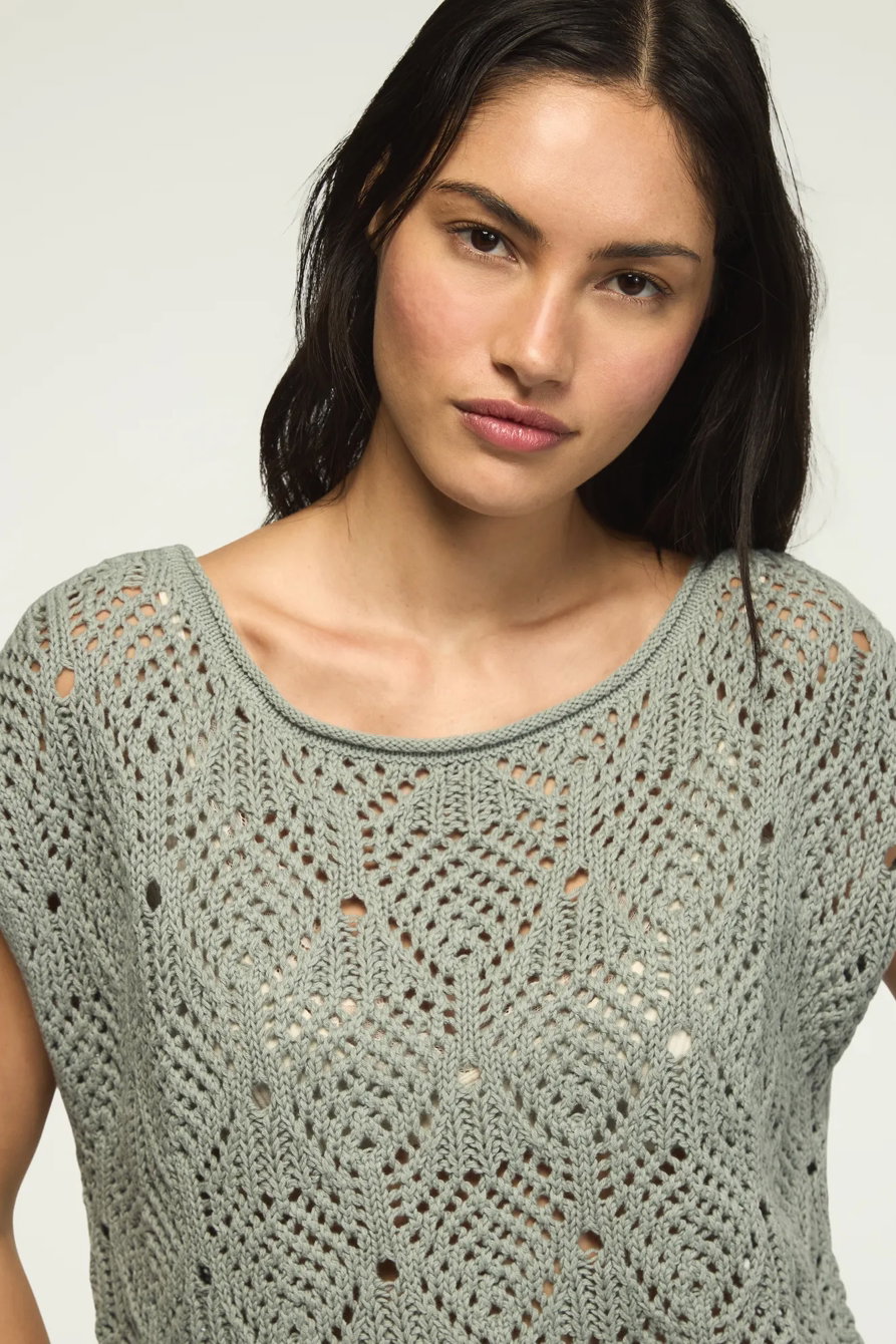 Image of Lucky Brand Boho Sweater Vest - Women's Clothing Tops Sweaters in Whitecap Gray
