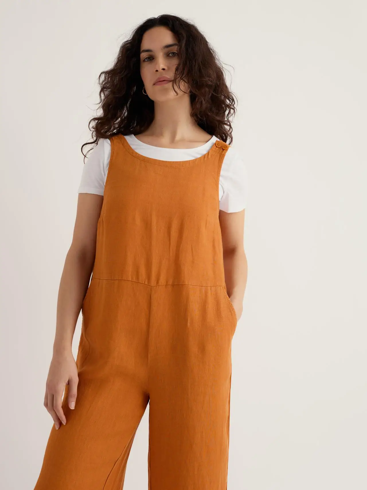 Salt Air Wide Leg Linen Jumpsuit