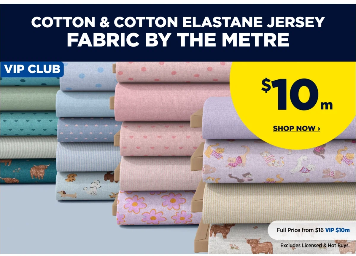 Cotton & Cotton elastane jersey fabric by the metre