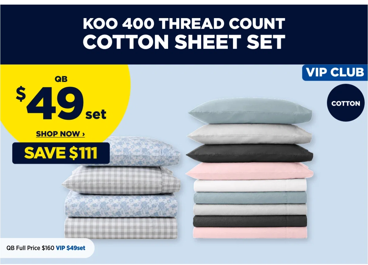 Koo 400 thread count cotton sheet set