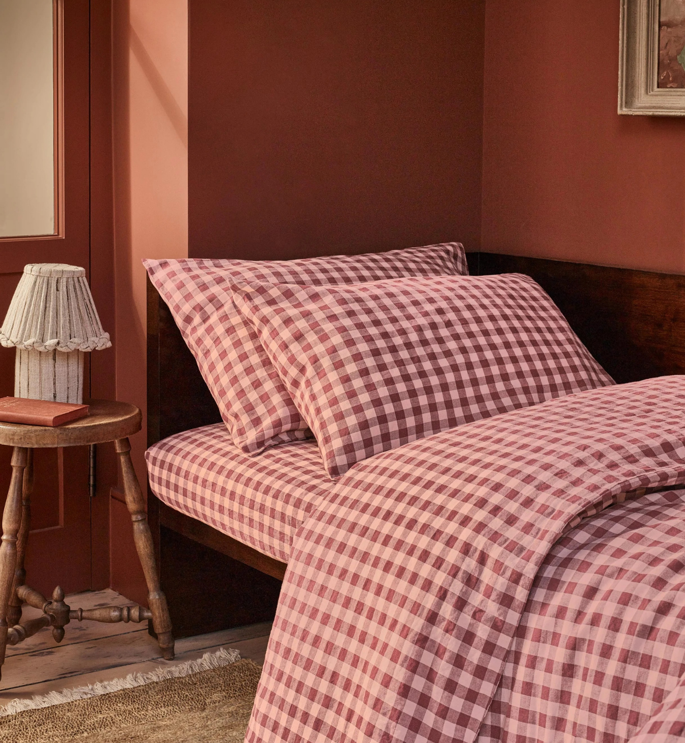 Rhubarb & Rose Pembroke Gingham Linen Blend Duvet Cover