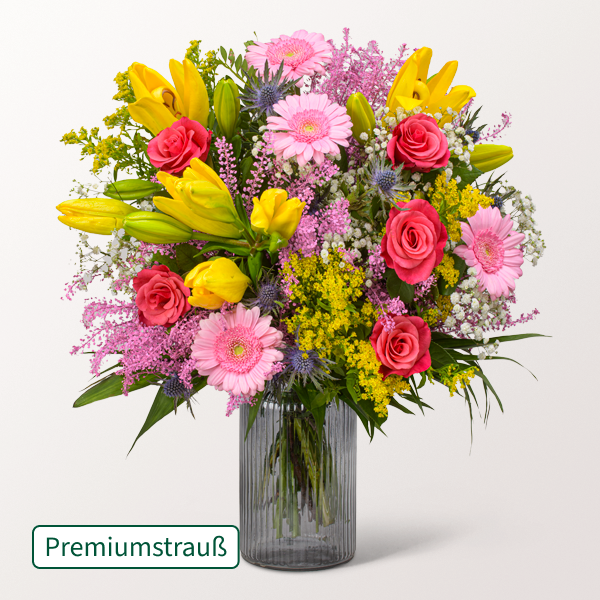 Schöner Sommer: Premiumstrauß Farbenspiel mit 2 Gratis-Geschenken für 54,99 €