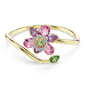 Idyllia Armreif, Verschiedene Schliffe, Blume, Mehrfarbig, 18K Goldbeschichtet