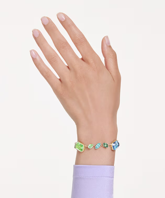Gema Armband, Verschiedene Schliffe, Mehrfarbig, 18 K Goldbeschichtet