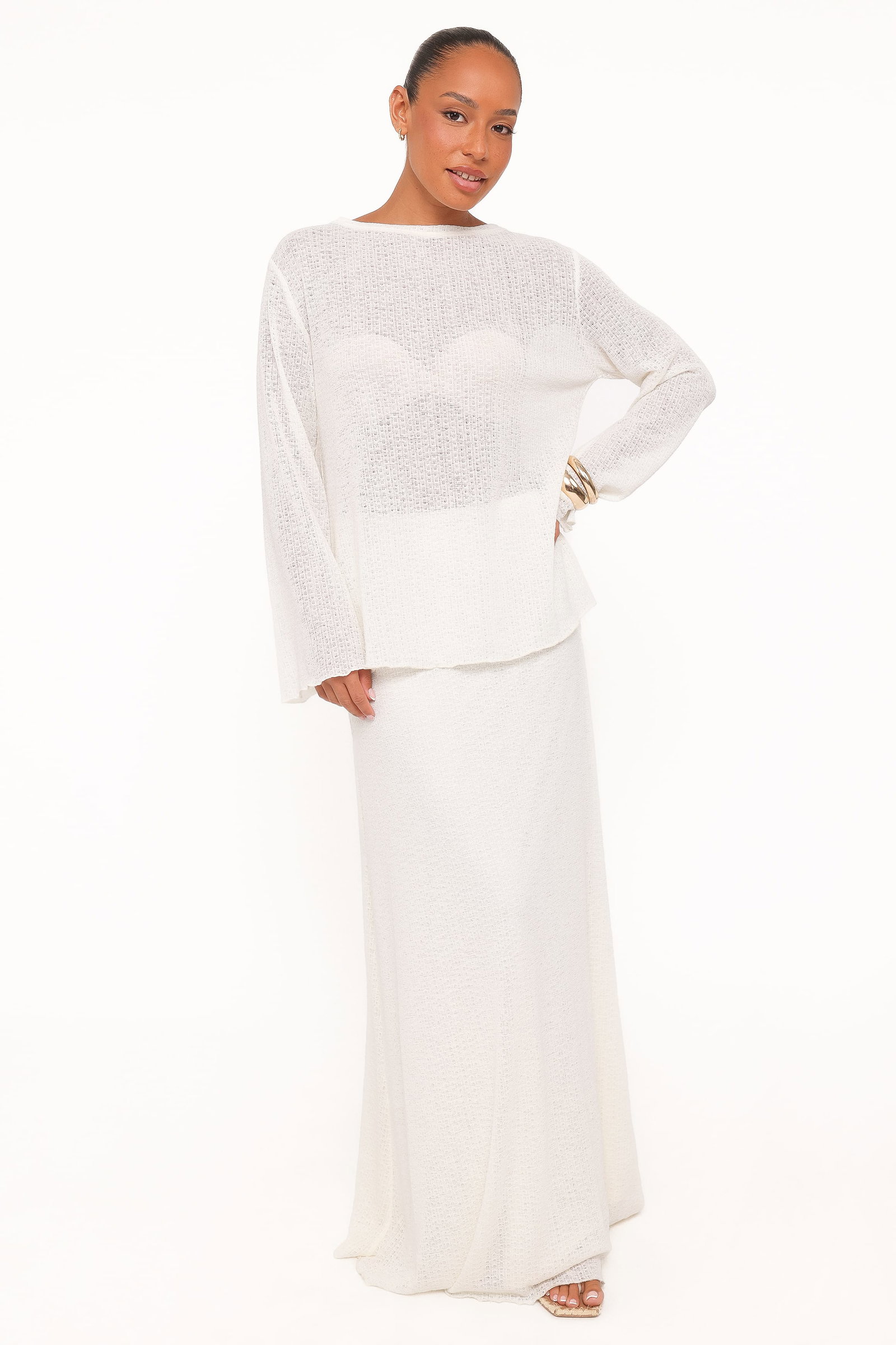 Image of Lune Knit Skirt Set - Cream