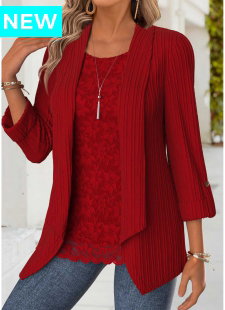Red Tummy Coverage Long Sleeve Square Neck Blouse