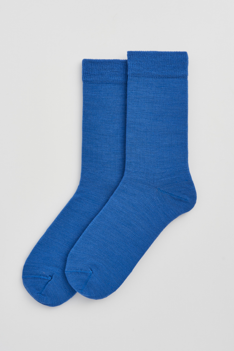 Strong Blue Merino Socks