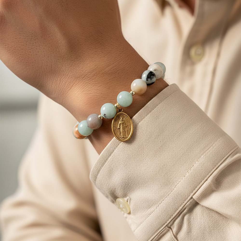 St. Dymphna Amazonite Gemstone Bracelet