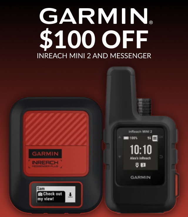 Garmin $100 Off — inReach Mini 2 and Messenger