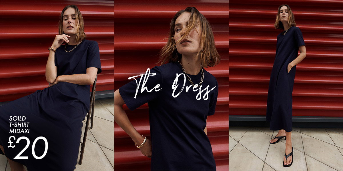 Navy Midaxi T-Shirt Dress