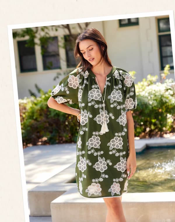 Puff Sleeve Tassel Dress