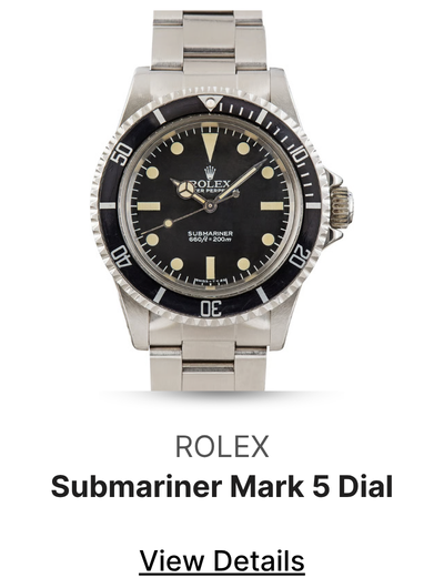 Vintage Rolex Submariner Ref 5513 Mark 5 Dial