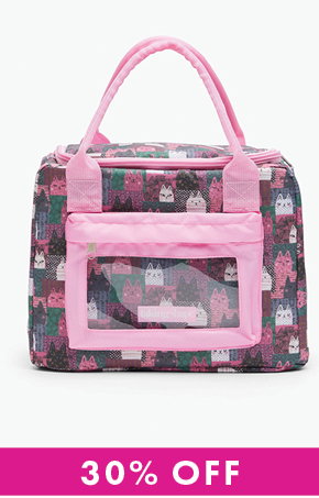 Insulated Lunchbox in Cat Print