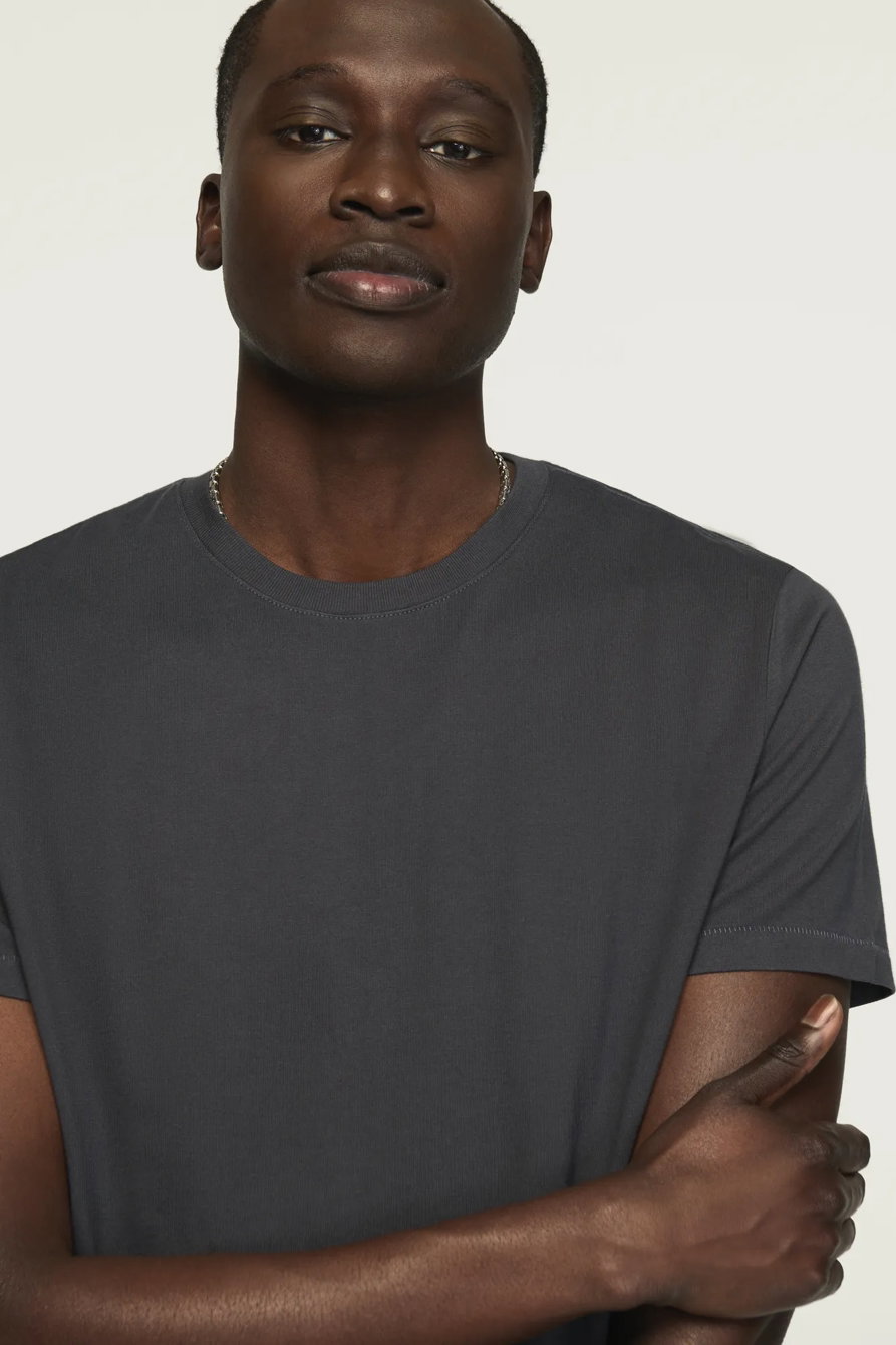Image of Lucky Brand Supima Short Sleeve Crew Tee - Men's Clothing Tops Shirts Tee Graphic T Shirts in Jet Black
