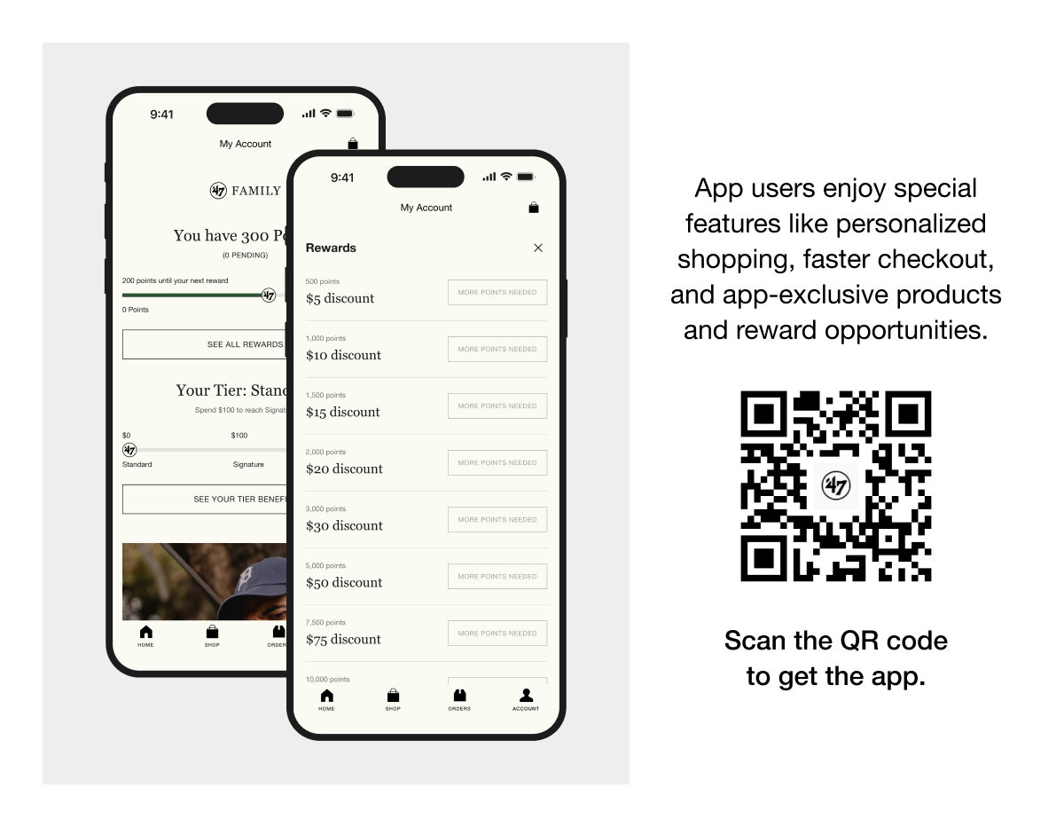 App users enjoy special features like personalized shopping, faster checkout, and app-exclusive products and rewards. opportunities.