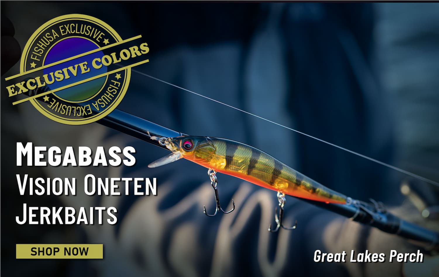 FishUSA Exclusive Colors Megabass Vision Oneten Jerkbaits Great Lakes Perch Shop Now