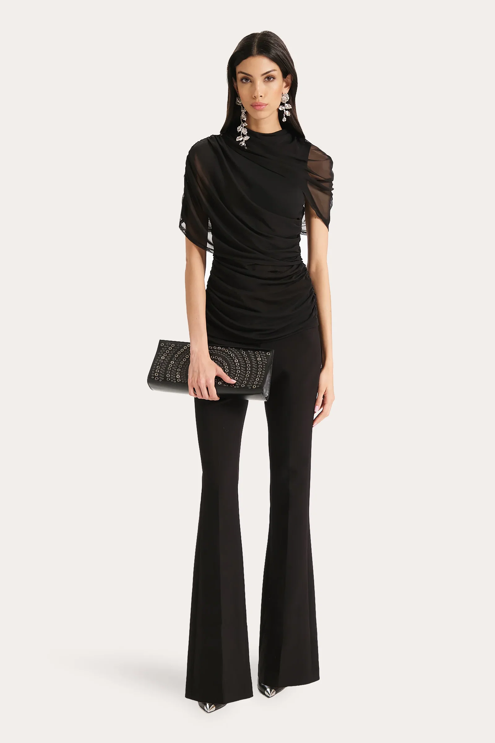 Image of Gaia Draped Mesh Top