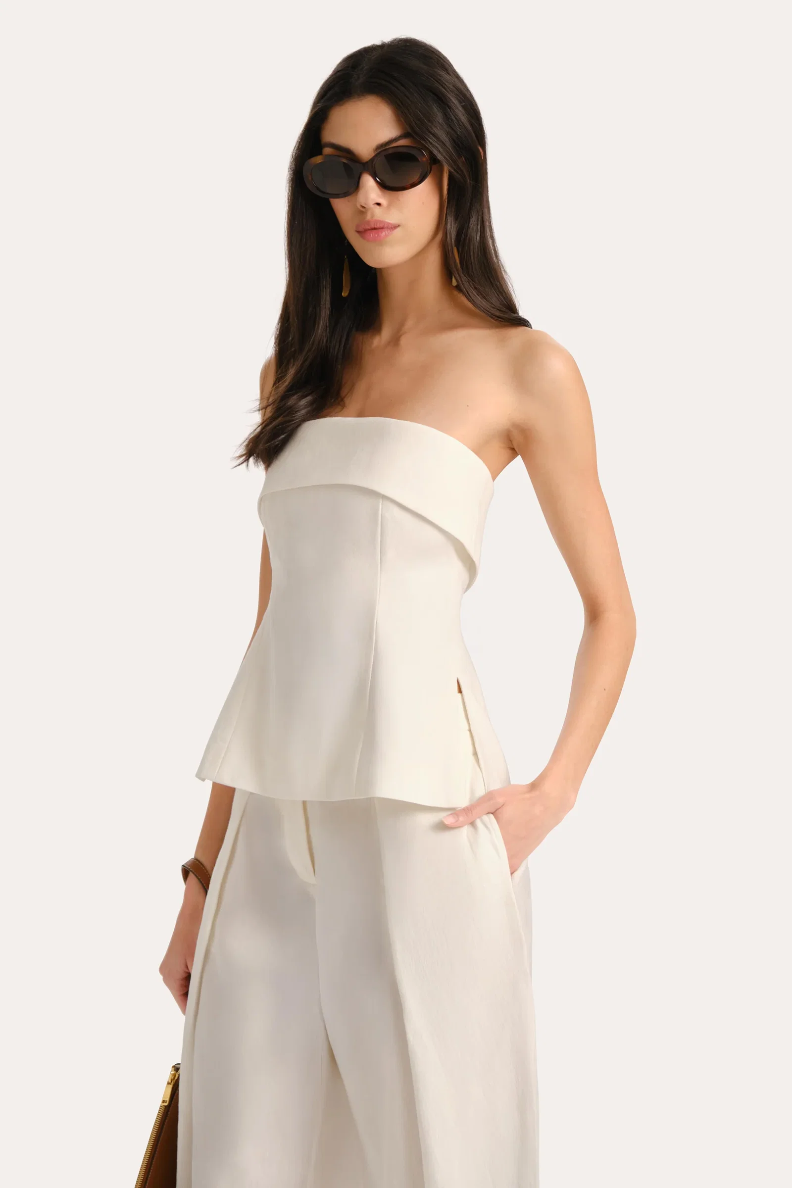 Image of Linda Linen Foldover Top