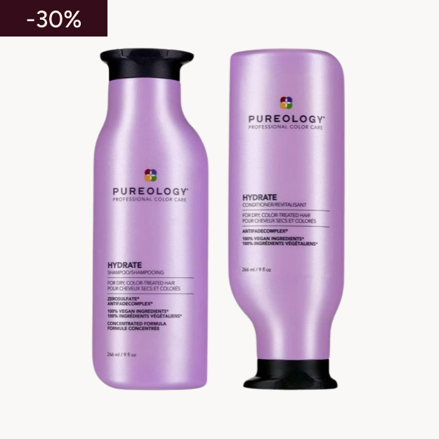 Pureology Hydrate Shampoo and Conditioner Moisturising Bundle for Dry Hair, Sulphate Free for a Gentle Cleanse