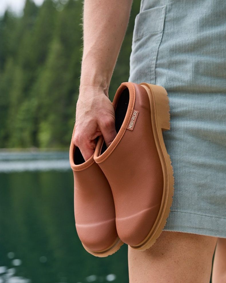 Rust Billie Clog at the lake