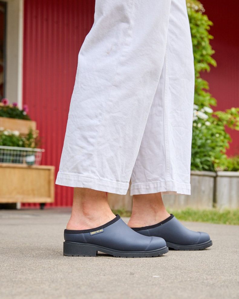 Midnight Billie Clog with white denim