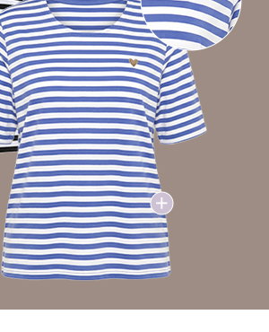 T-shirt, gestreept, oversized, ronde hals, korte mouw