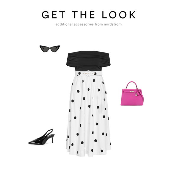 Shop the Anita Off Shoulder Spot Print Dress