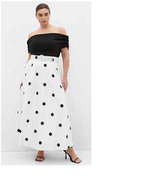 Shop the Anita Off Shoulder Spot Print Dress