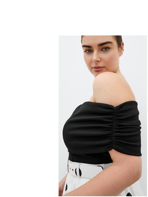 Shop the Anita Off Shoulder Spot Print Dress