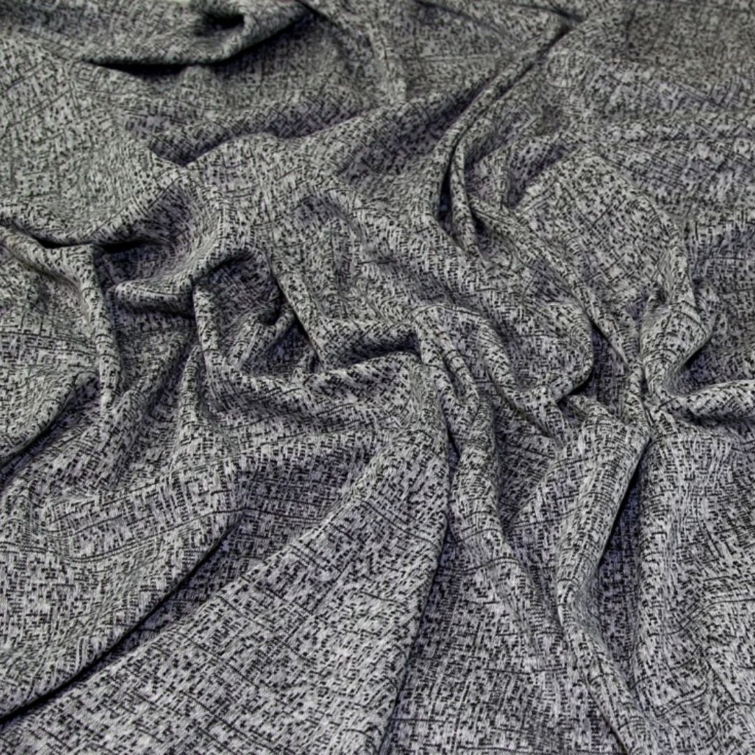 Deadstock Soft Textured Stretch Knit Fabric Grey