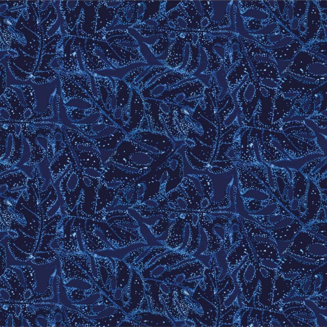 Minerva Exclusive Luminescent Leaves Recycled Crush Velvet Stretch Knit POD Fabric