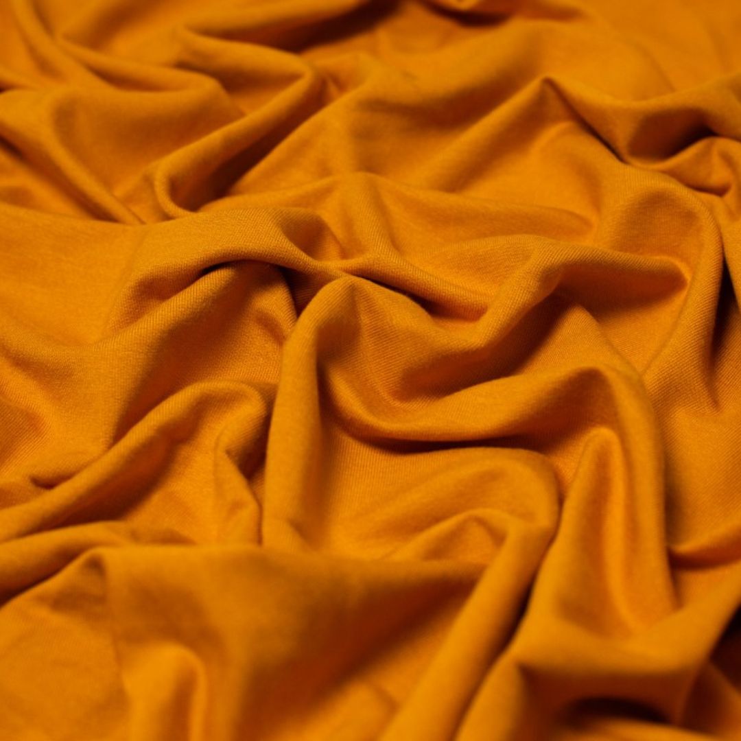 Deadstock Modal Loop Back French Terry Stretch Knit Fabric Mustard