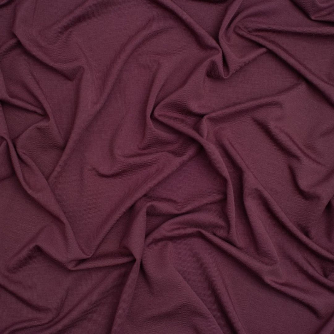 Minerva Core Range Bamboo Jersey Stretch Knit Fabric Damson