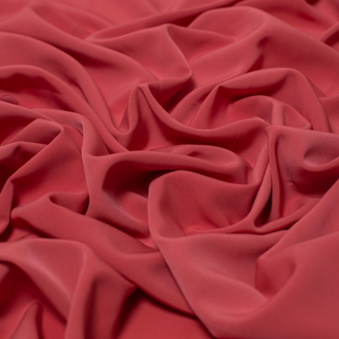 Minerva Core Range Luxury Smooth Crepe Fabric Coral