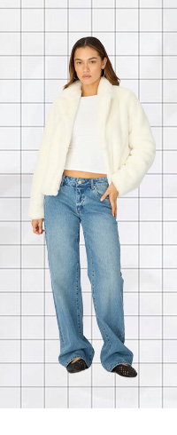 White Fur Jacket Collared