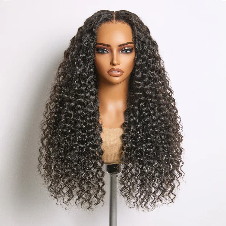 Image of Luvme All-Day Comfort Wig 180% Density Soft & Full Water Wave Glueless 7x6 Closure HD Lace Human Hair Wig Pre-Cut Lace