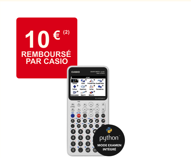 Calculatrice Casio Math+ à 70,99€