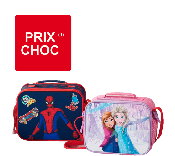Sac déjeuner Spider man ou Reine des neiges pour 7,99€