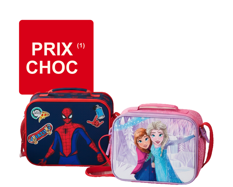 Sac déjeuner Spider man ou Reine des neiges pour 7,99€